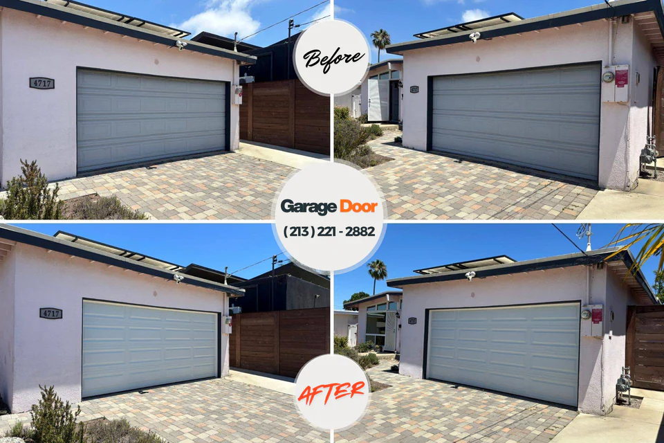 Before and after: garage door spring repair Big Lake, TX